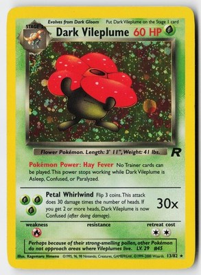 Pokemon Dark Vileplume - 13/82 - Rare Team Rocket Unlimited Holo MP