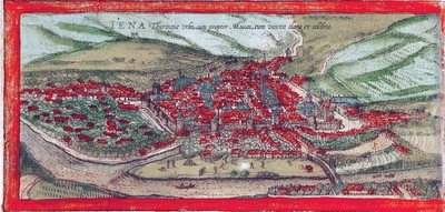 Reproduktion alter Plan von Jena (Jena) 1572