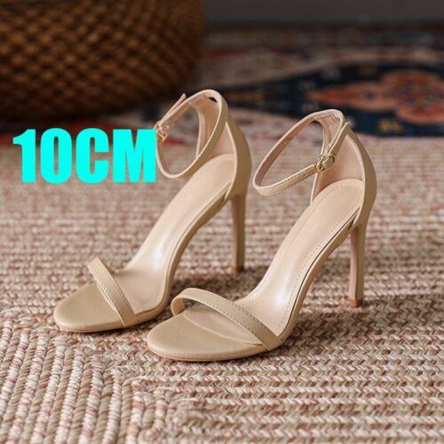 2023 Women Ankle Strap Stiletto Heel Sandals Wedding Party Shoes Pumps High Heel - Picture 16 of 36