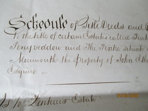 INDENTURE. MONMOUTHSHIRE HIGH SHERIFF JOHN ETHERINGTON WELCH ROLLS DATED 1842 - Imagen 3 de 6