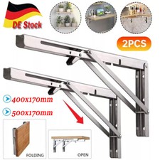 2X 400/500mm Klappkonsole Schwerlast Edelstahl belastbar Klappregal Klapptisch