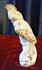 Vintage Cockatoo White Gold Statue 1950S 9.5" Holllywood Regency MCM