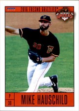 2016 Fresno Grizzlies Choice #8 Mike Hauschild Dayton Ohio OH Baseball Card