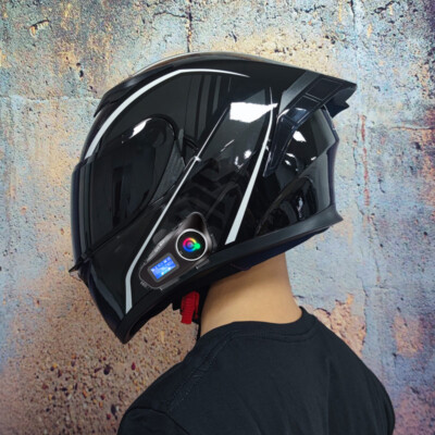 Full Face Motorcycle Bluetooth Intercom Headset Racing Safety Motorbike Helmets