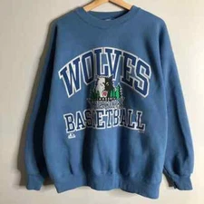 Vintage Minnesota Timberwolves Sweatshirt Deep Royal Blue Reprint Unisex AN37826