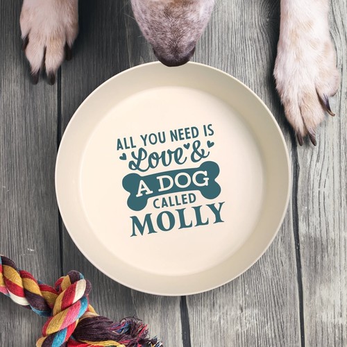 Personalised Dog Bowls Food Water Medium Pet Puppy Feeding Feeder Non Slip Base - Picture 142 of 198