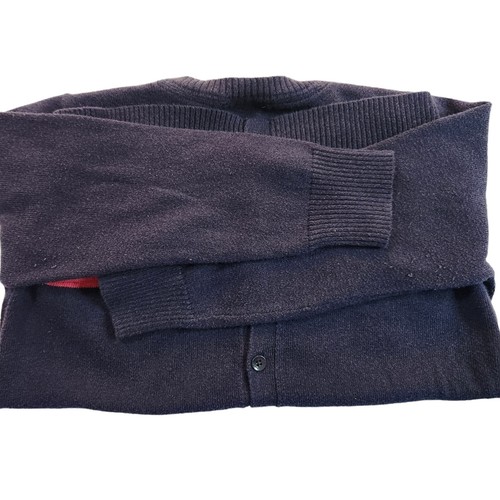 GapKids Button Up Sweater Size XL Navy Blue Pink Pockets Crew Neck *See Descrip - Picture 12 of 14