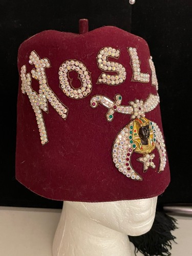 Vintage MOSLAH Chapter Shriner Masonic Fez Hat Tassel - Picture 2 of 3