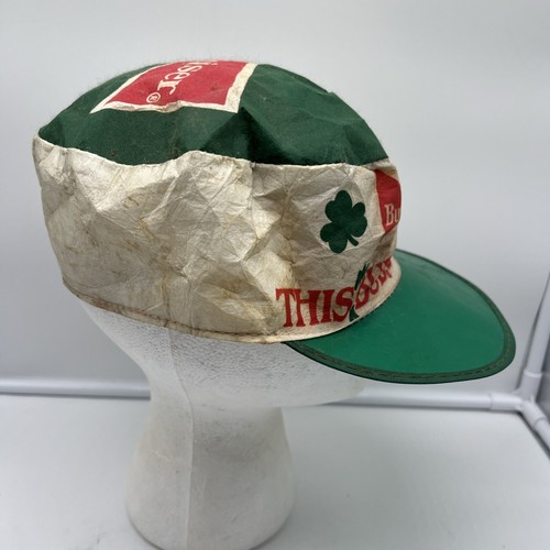 Vtg 1987 Budweiser Beer Painters Cap St Patrick’s Day Hat This Buds For You - Picture 2 of 4