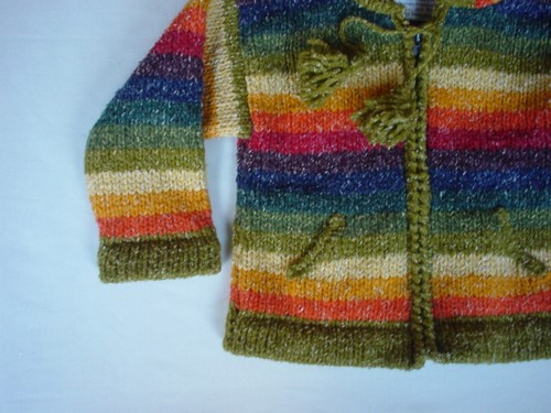 Hoodie Sweater Jacket Boy or Girl Hand Knit Ecuador Hippie Boho Approx Sz 5 - Picture 2 of 8