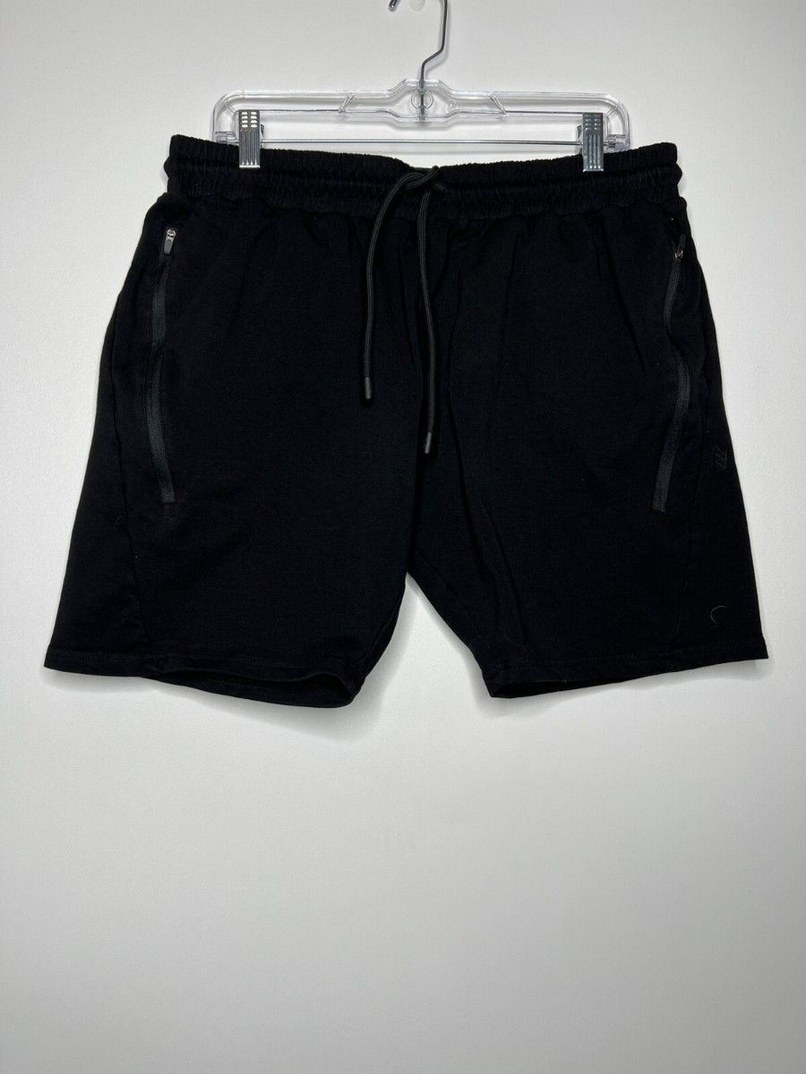 Zyia Active Shorts Mens XL Black Knit Workout Athletic Drawstring Elastic  Waist