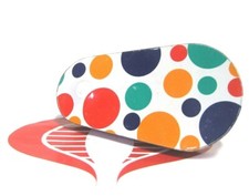 Tin Noisemaker White/Polka Dotted Decorated Ratchet Spinner Tin Collectable