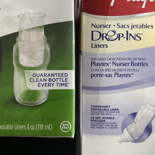 NEU Playtex Baby Stilltasche Drop Ins 4 Unzen und 8 Unzen Flascheneinlagen 100 in jeder Box - Bild 15 von 19
