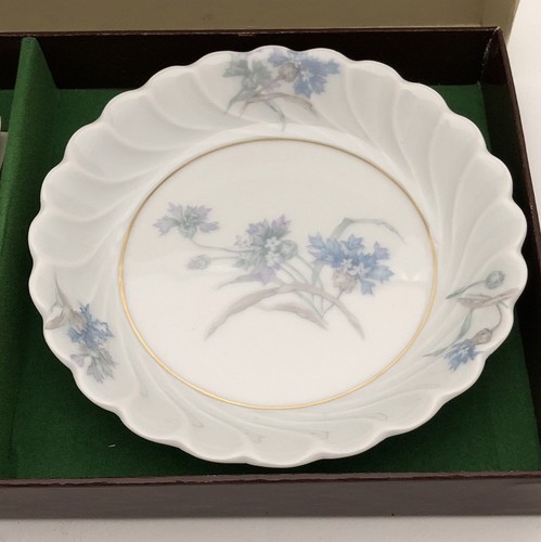 Haviland Bergere Coasters Porcelain Round Blue Flowers 4 3/8 2Pc Set - Picture 3 of 8