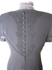 Donna Morgan Dress Petites Sheer Back Short Sleeve Cocktail Black Dress Size 8
