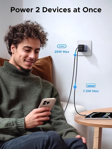 Compact 35W USB-C Charger: Nexode 2-Ports GaN Foldable PPS Fast Wall Charger - Picture 3 of 6