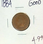 1884 INDIAN HEAD CENT ~ GOOD ~NICE COIN~