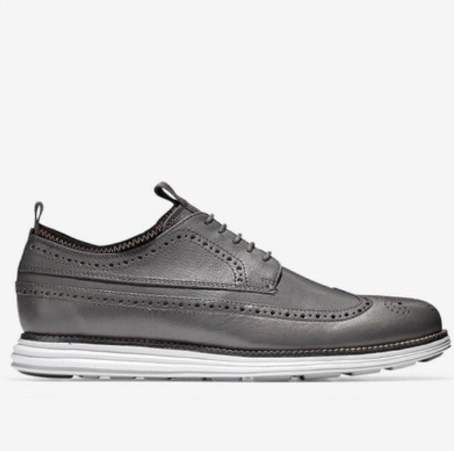 SAOLA Cole Haan Da Uomo Originale Grand Long Wingtip Novità Oxford C24904 Grigio 12M (N45