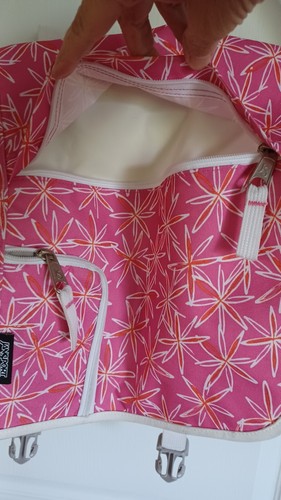 JANSPORT Messenger Bag S1140306 Pink with White/Orange Flower Pattern Adjustable - Picture 5 of 20