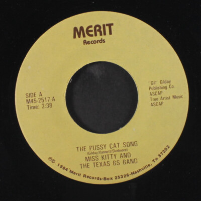 MISS KITTY & TEXAS BS BAND: the pussy cat song / runaway fiddle MERIT 7'' Single