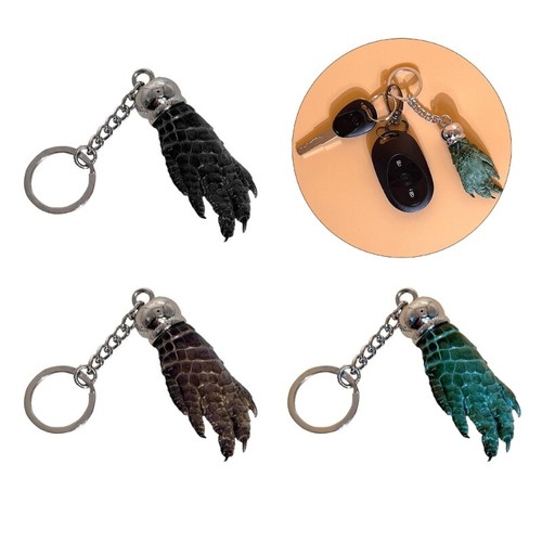 Unique Crocodiles Skin Claw Charm Keychain Unisex Keyring Wallet Pendant - Picture 4 of 11