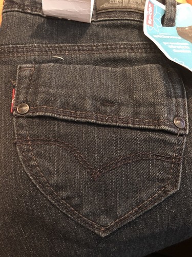 Levis Girl's plus size 12 1/2 slim straight leg jeans black bird NWT - Picture 3 of 12