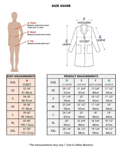 Embroidered Women's 3/4 Sleeve Lab Coat Personalized with your Text - Picture 40 of 42