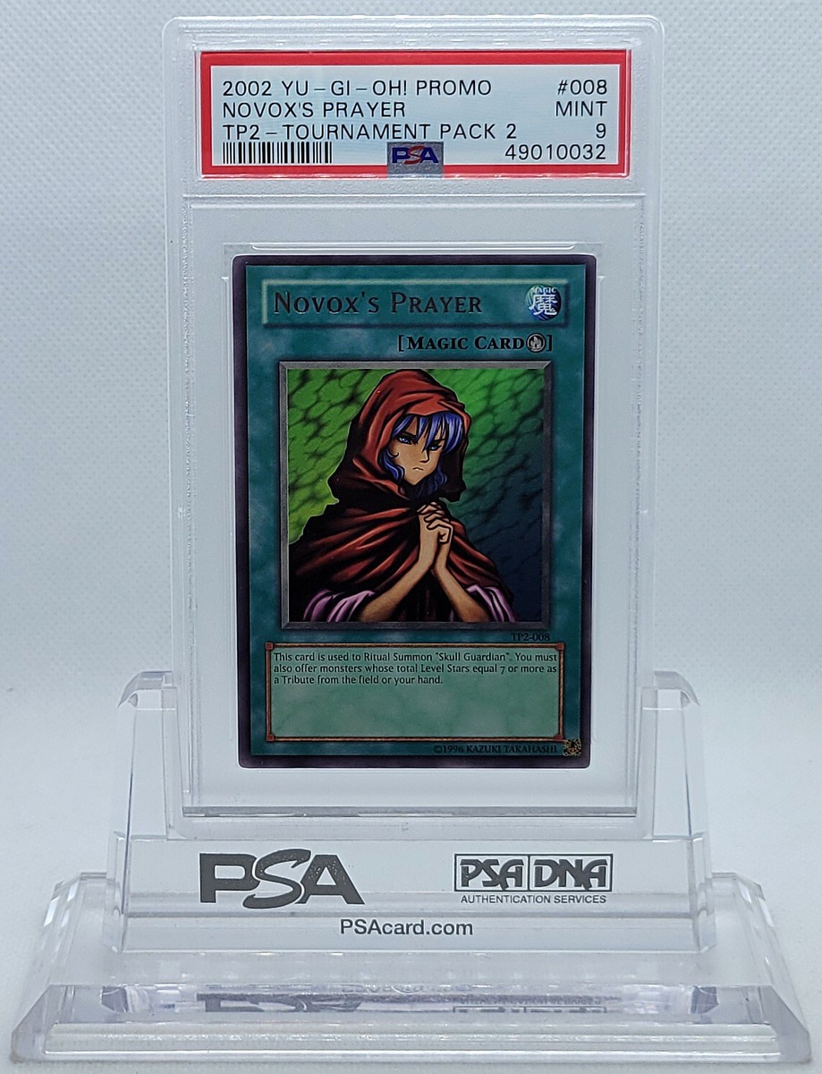 YUGIOH TP2-008 TOURNAMENT PACK 2 NOVOX'S PRAYER RARE PSA 9 MINT