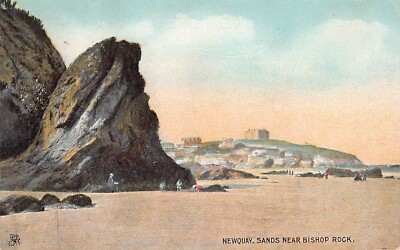 POSTKARTE - NEWQUAY - SANDS NEAR BISHOPS ROCK - RAPHAEL TUCK - VERSCHICKT 1908