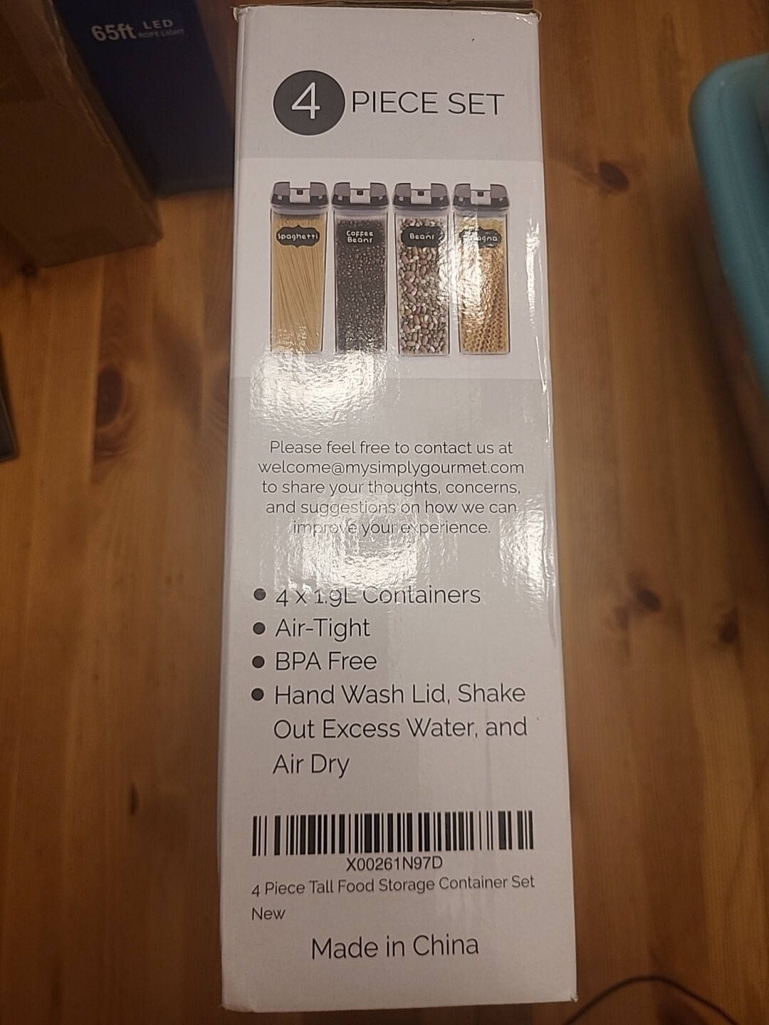 Simply Gourmet Food Storage Containers for Kitchen Organization - Pack of 4 1.9L