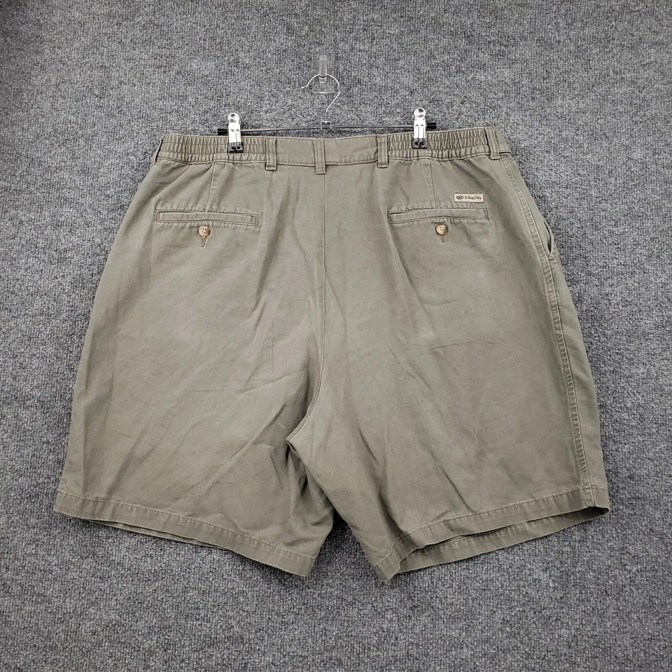 Savane Shorts Mens 40 Gray Chino Mid-Rise 8" Pleated Front Preppy Casual Outdoor Foto 2 de 4