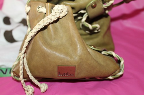 Kooba Sienna Handbag olive Green With Rope Accents And Dust Bag - Picture 7 of 12