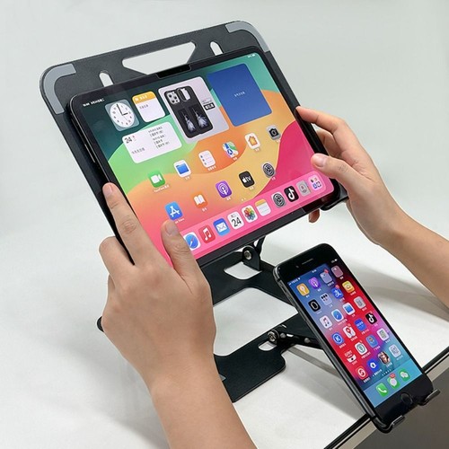 Foldable 2-in-1 Laptop Stand Vertical Cooling Bracket Mobile Phone - Afbeelding 6 van 14