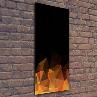 Wandbild Kunst-Druck auf Hart-Glas hochkant 50x125 Abstrakte Dreiecke