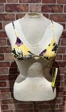 NWT Gianni Bini Women Swim Bikini Top Multicolor Floral Size S Adjustable Straps