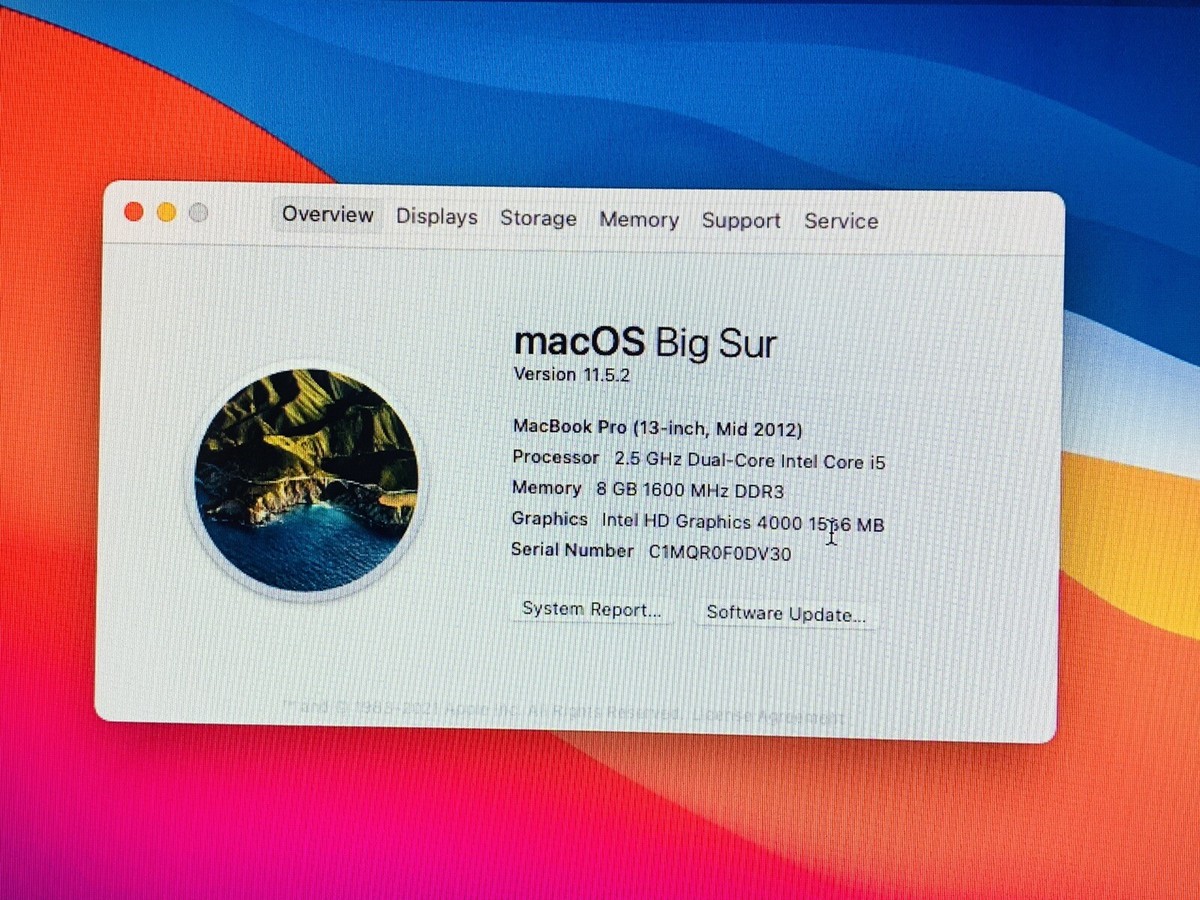 apple macbook pro 13.3” 2.5GHz intel Core i5 8GB RAM 500GB apple macbook pro 13.3” 2.5GHz intel Core i5 8GB RAM 500GB