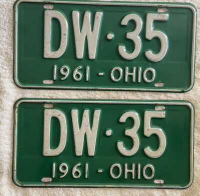 Extremely Nice Pair Of 1961 Ohio License Plates Lot Of 2 See My Other Plates