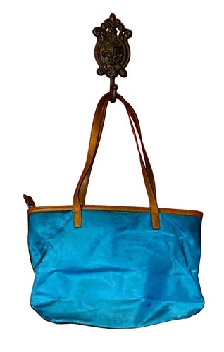 MICHAEL KORS "KEMPTON" BLUE NYLON TOTE BAG - Picture 2 of 8