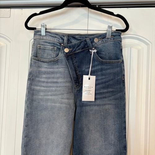 Risen High Waist Crossover Two Tone Jeans Gr. 3/26 - Bild 3 von 9