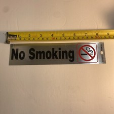 Hillman 839838, Black  Red No Smoking Sign, 2x8 Self-Adhesive