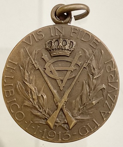 TRUPPE COLONIALI II° BTG. LIBICO GLI AZZURRI 1913 MEDAGLIA CAMPAGNE D’AFRICA - Picture 2 of 6