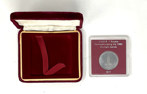 U.S.S.R. 1 Rouble Commemorating The 1980 Olympic Games w/ Original Velvet Case - 第 3/5 張圖片