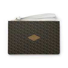 Cach  Word Pattern Clutch Bag Black 