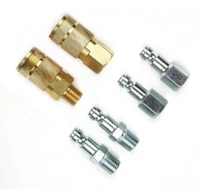 Primefit 1/4" T/Auto 6-Ball Brass Coupler and T/Auto Steel Plug Kit TK3000-6