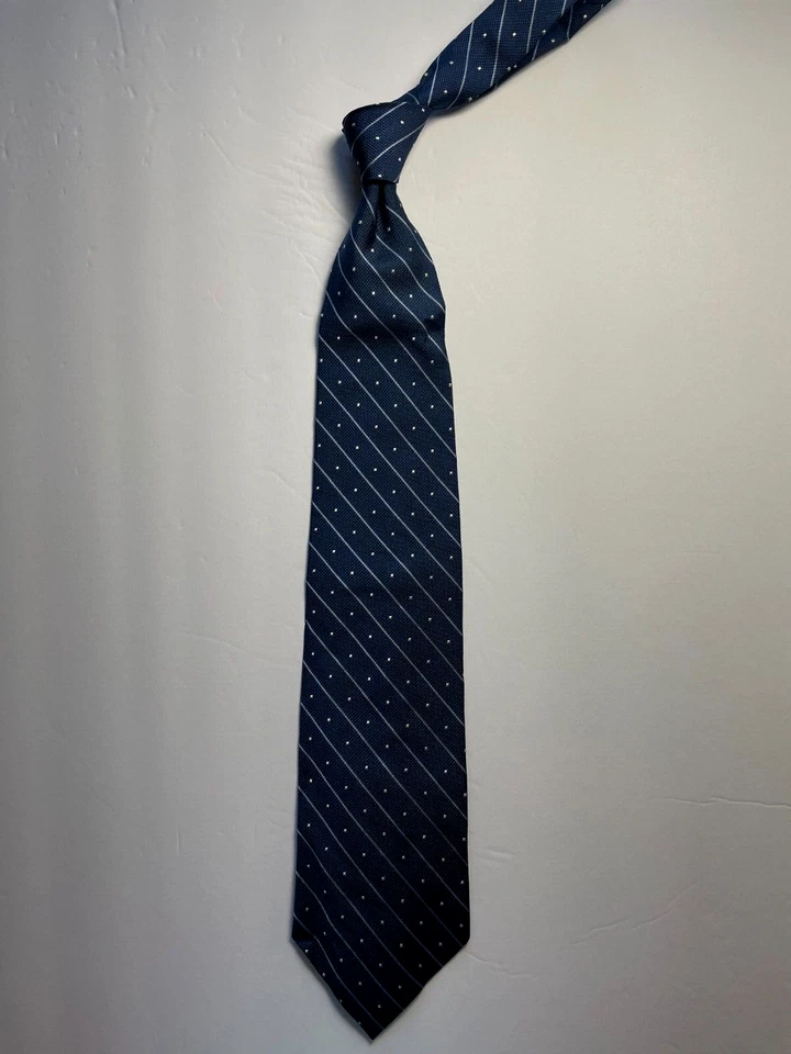 Corbata VITALI de seda a rayas azules Italia Foto 4 de 4