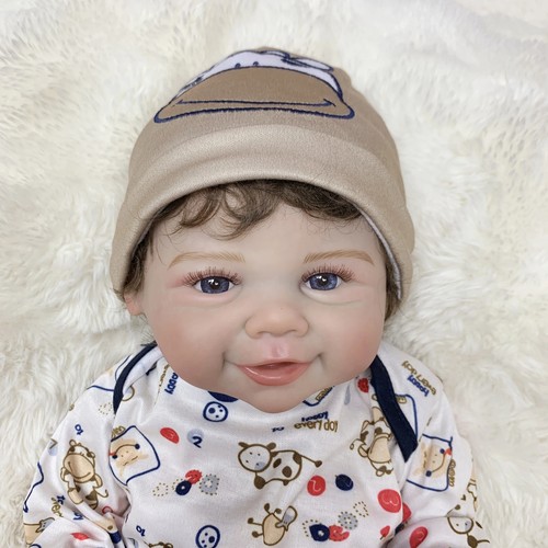 Realistic Newborn Doll 20 Inch Full Body Silicone Doll Gift Set with Rooted Hair - Picture 4 of 13