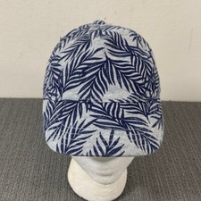 Gymboree Snapback Hat Cap Kids Size S Unisex Gray Navy Blue Palm Fronds Knit