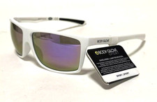 New BODY GLOVE SUNGLASSES Hydrophobic Coating White Multi Colored Mirrored Lens