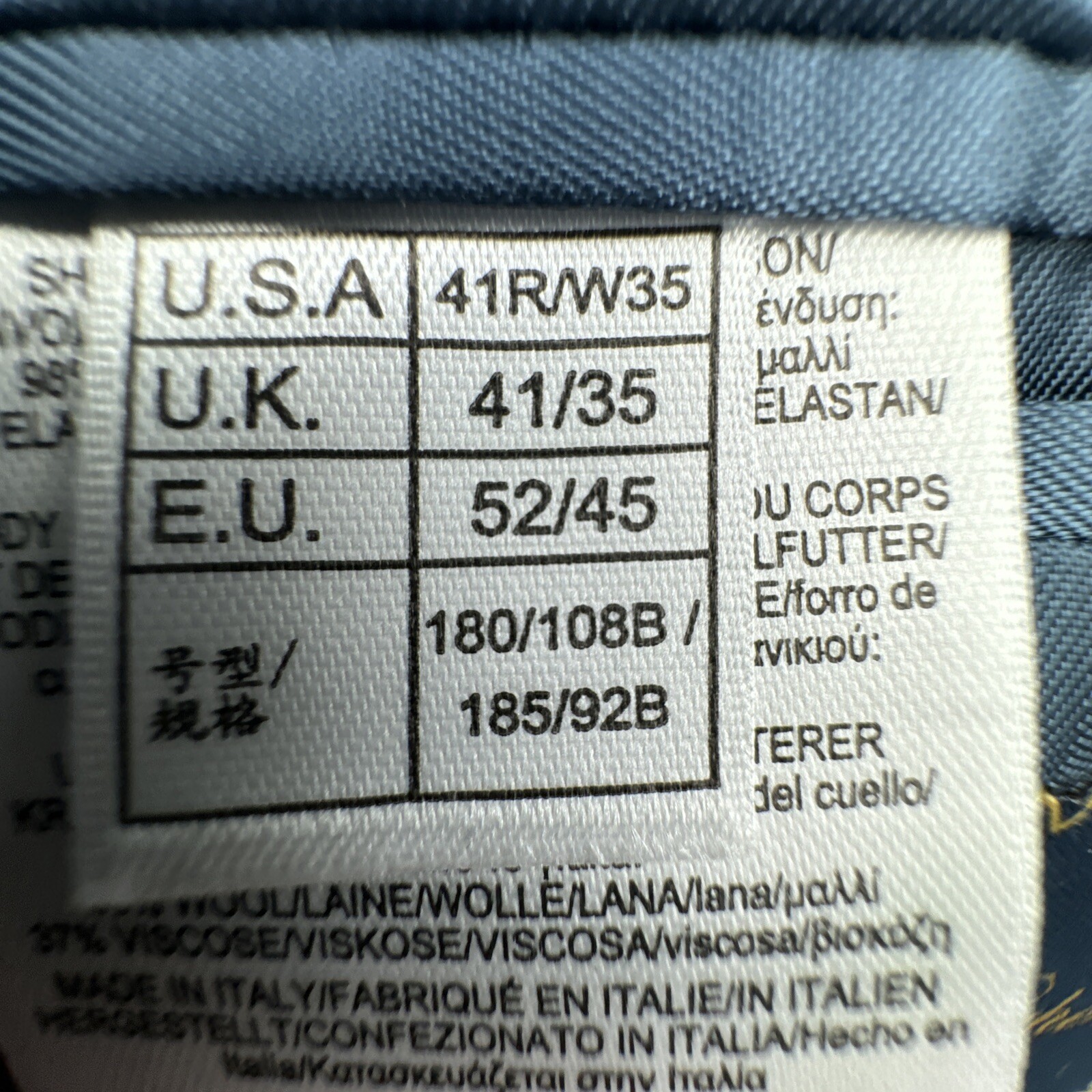 Brooks Brothers 1818 Regent Lanificio di Tollegno Blue Wool Blazer Jacket Sz 41R thumbnail 16