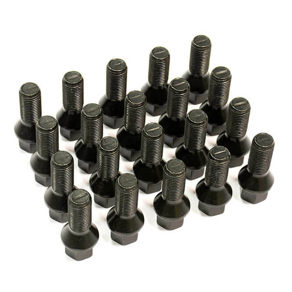 FOR VAUXHALL VIVARO 01>14 GLOSS BLACK ALLOY WHEEL BOLTS NUTS SET x20